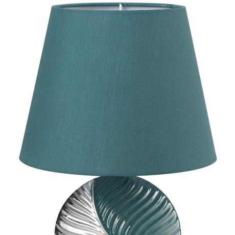 8139/1T MODERNI LN25 бирюзовый/серебро, керамика/текстиль Настольная лампа Е27 1*60W 220V TAPALA