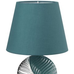 8139/1T MODERNI LN25 бирюзовый/серебро, керамика/текстиль Настольная лампа Е27 1*60W 220V TAPALA
