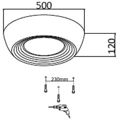 Светильник Sonex LED 54Вт 3000-6500К D500 IP20 пульт ДУ CRONUS 7715/54L
