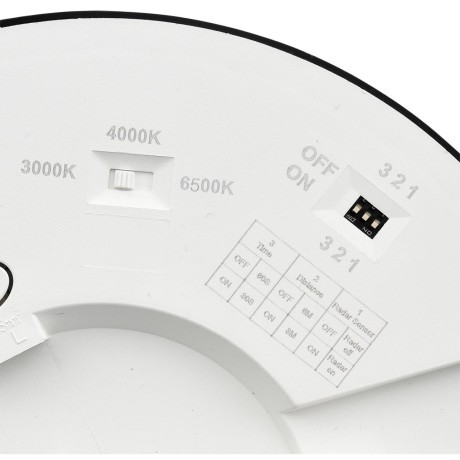 7788/18L Светодиодный тонкий светильник накл/встр. монтажа, датчик движения, мех перекл. цв. температуры, рег. врезного отверстия 18Вт 3000/4000/6500К 1510лм IP44 Sonex NEBULA BLACK