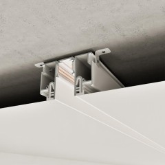 135325 Магнитный белый шинопровод 2м с универсальным креплением тканевых и ПВХ натяжных потолков Novotech CLAMP Lumfer