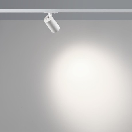 Novotech SELENE 359910 Современный трековый поворотный LED-светильник-спот направленного света для однофазной двухжильной системы BASE, 15Вт, 842Лм, 4000К, угол 36°, CRI90, UGR19, 220В, IP20, белый алюминий, длина 120 мм, ширина 55 мм, высота 87 мм