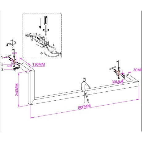7153/14WL Настенный светодиодный светильник-полка с декор. съемным человечком 14Вт 1200лм 3000K Odeon Light GRAFIC