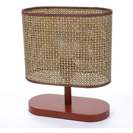 8202/1T COUNTY LN25 кофейный/коричневый, дерево/текстиль Настольная лампа E27 1*60W 220V MADERANA