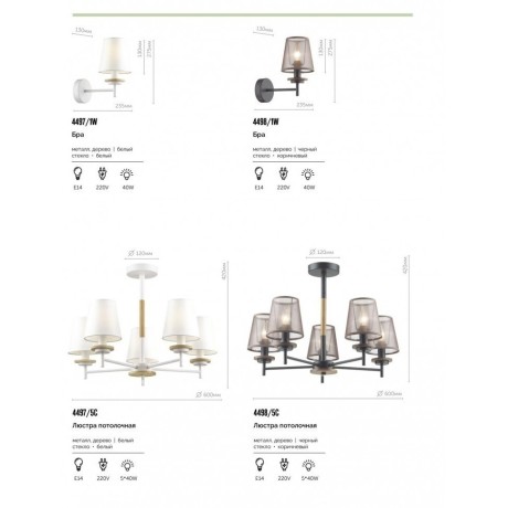 Бра Lumion 4497/1W BETSY под лампу 1xE14 40W