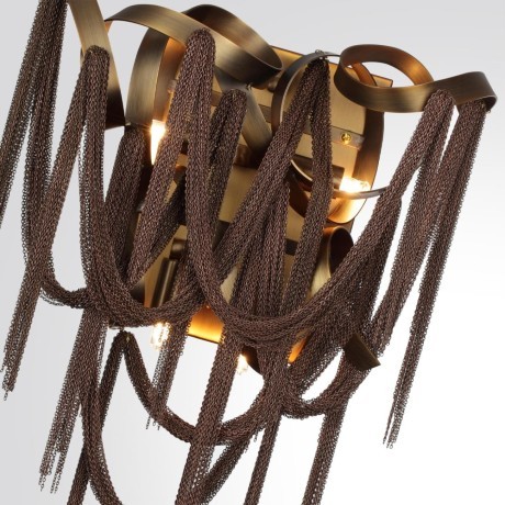 5066/4W HALL ODL24 397 античн.бронза/коричневый/металл/металл Бра G9 4*40W CHAINY