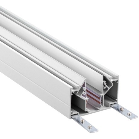 Novotech 135353 FLUM SHINO Белый встраиваемый 2м трековый гарпунный шинопровод для монтажа в ПВХ натяжные потолки, прямые соед. планки 4шт в комплекте, гарпун и заглушки гарпуна в комплекте, 48V, IP20