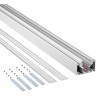Novotech 135353 FLUM SHINO Белый встраиваемый 2м трековый гарпунный шинопровод для монтажа в ПВХ натяжные потолки, прямые соед. планки 4шт в комплекте, гарпун и заглушки гарпуна в комплекте, 48V, IP20