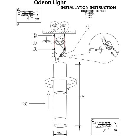 Потолочный светильник IP20 LED 8W 640Лм 3000K 24° LIGO 7135/8CL