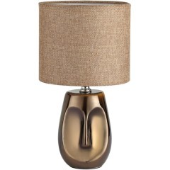 8150/1T MODERNI LN25 бронза/бежевый, керамика/текстиль Настольная лампа Е27 1*60W 220V AKIVI
