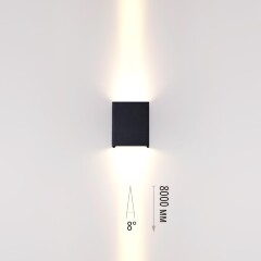Odeon Light ARROW 7188/10WL Специальный уличный фасадный светильник для зданий с узкими лучами света высотой 8 метров (конусовидные TIR линзы и диоды COB EPISTAR) черный матовый металл IP65 2x5Вт 3000K 8° 2x440Лм 220V -40°...+50°