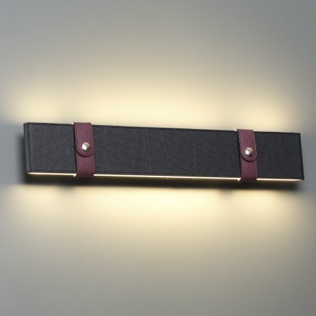 6629/25WL HIGHTECH ODL24 металл/экокожа/ткань/акрил бордовый/черный Настенный светильник IP20 LED 25W 3000K 220V VINCENT