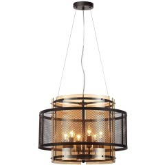 8007/6 MODERNI LN24 черный/черный, золотой металл/металл, стекло Люстра подвесная Е14 6*40W 220V Zarina