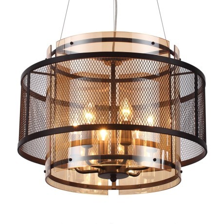 8007/6 MODERNI LN24 черный/черный, золотой металл/металл, стекло Люстра подвесная Е14 6*40W 220V Zarina