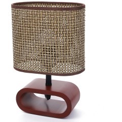 8200/1T COUNTY LN25 кофейный/коричневый, дерево/текстиль Настольная лампа E27 1*60W 220V MADERANA