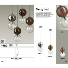 Подвесной светильник Odeon Light 4980/1A TWIXY под лампу 1xG9 1*40W