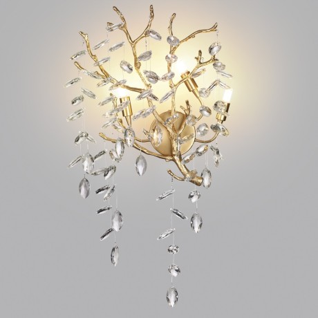 4969/3W HALL ODL24 521 античн.бронза/алюмин./хрусталь Бра G9 3*40W DELICA