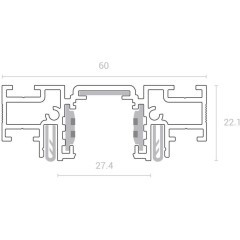 Шинопровод (тонкий) для демпферных натяжных потолков 2м SLIM TRACK 01 Novotech 135180