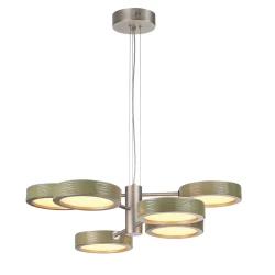 5451/99LA Odeon Light RIVIERA подвесная люстра, зеленый керамический декор, LED 99 Вт, CCT 2000/3000/4000 К, 4100 Лм, CRI≥80, IP20, 220 В