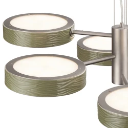 5451/99LA Odeon Light RIVIERA подвесная люстра, зеленый керамический декор, LED 99 Вт, CCT 2000/3000/4000 К, 4100 Лм, CRI≥80, IP20, 220 В