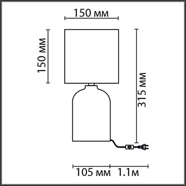 8222/1T MODERNI LN25 зеленый, керамика/текстиль Настольная лампа Е27 1*60W 220V NIANA