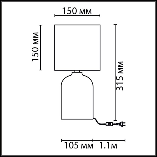 8222/1T MODERNI LN25 зеленый, керамика/текстиль Настольная лампа Е27 1*60W 220V NIANA