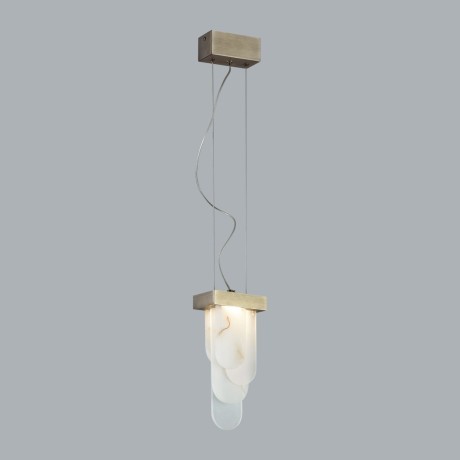 5437/12L HIGHTECH ODL_EX25 101 бронзовый брашинг/металл/смола под алебастр/акрил Подвес LED 12W 3000K 1489Лм FOROS