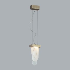 5437/12L HIGHTECH ODL_EX25 101 бронзовый брашинг/металл/смола под алебастр/акрил Подвес LED 12W 3000K 1489Лм FOROS
