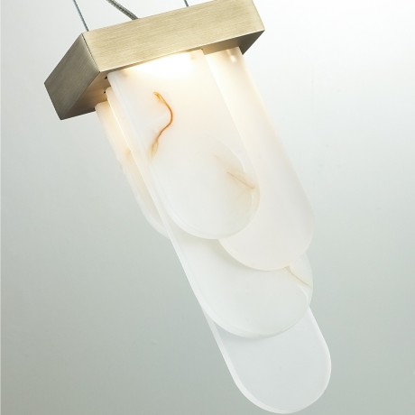 5437/12L HIGHTECH ODL_EX25 101 бронзовый брашинг/металл/смола под алебастр/акрил Подвес LED 12W 3000K 1489Лм FOROS