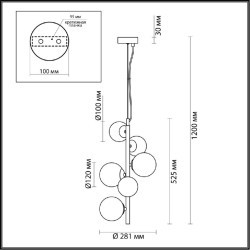 Подвесной светильник Odeon Light 4818/6 TOVI под лампы 6xG9 6*40W