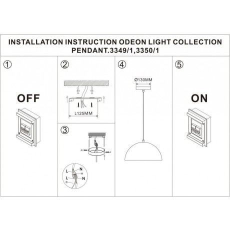 Подвесной светильник с 1 плафоном Odeon Light 3349/1 UGA под лампу 1xE27 60W