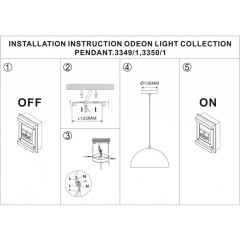 Подвесной светильник с 1 плафоном Odeon Light 3349/1 UGA под лампу 1xE27 60W