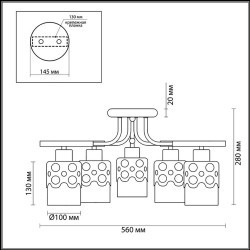 Люстра потолочная E14 5*60W 220V COLETT 3272/5C