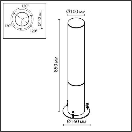 Уличный светильник IP65 LED 22W 2500Лм 3000K 281° 220-240V CORTENA 7180/22GL