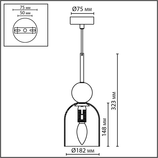 Подвесной светильник IP20 E14 40W 220-240V LOLLA 4359/1B
