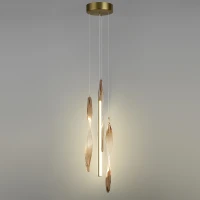 5468/9L ODEON LIGHT L-VISION Подвесной светильник латунный с коричневыми плафонами, LED 9 Вт, 3500 К, IP20, подключение 220 В