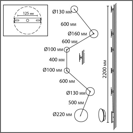 7115/36WL Настенный светильник Odeon Light HIGHTECH IP20 LED 36W Ra90 1620Лм 3000K 220-240V GALAXY (ВМЕСТО 4211/51WL)