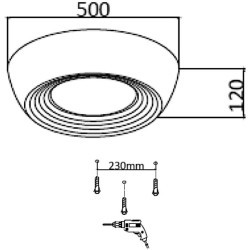 Светильник Sonex LED 54Вт 3000-6500К D500 IP20 пульт ДУ CRONUS 7716/54L