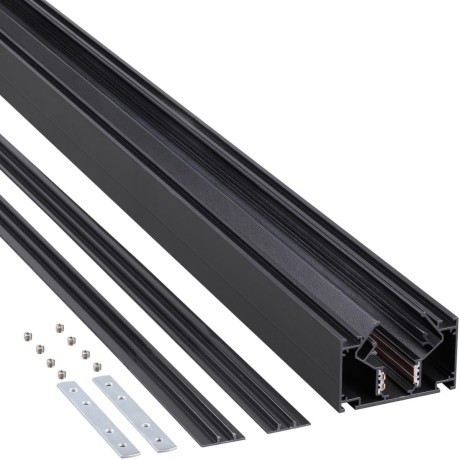 Шинопровод для гарпунных (ПВХ) натяжных потолков 2м, черный, 48V Novotech FLUM 135242