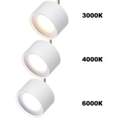 358979 Трековый светодиодный светильник с переключением цветности Novotech Flum CRI90+ 3000;4000;6000К 1100Лм 120° 12W вниз + 3W вверх