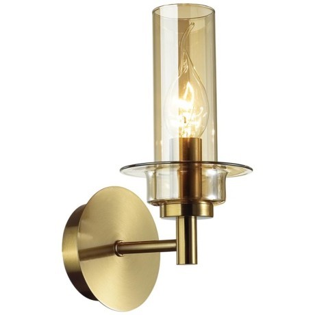 6554/1W CLASSI LN24 бронза/коньячный/металл/стекло Бра E14 1*40W 220V MADONNA