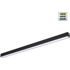 359940 Черный трековый линейный светильник 65см с перекл. цв. темп. 3000;4000;6000К (токопроводящий) 220В 30Вт 120° 1800Лм CRI90 Novotech VECTOR