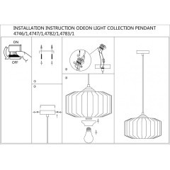 Подвесной светильник с 1 плафоном Odeon Light 4782/1 BINGA под лампу 1xE27 60W