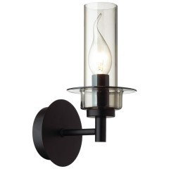 6555/1W CLASSI LN24 черный/дымчатый/металл/стекло Бра E14 1*40W 220V MADONNA