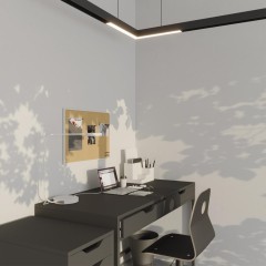 359945 Черный трековый угловой светодиодный SMART светильник, диммирование, упр. цветностью 3000-6000К, через пульт ДУ/Tuya Smart Life/Алиса 20Вт 120° 1200Лм CRI90 Novotech VECTOR