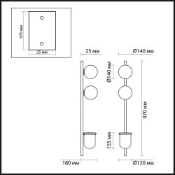 Бра Odeon Light 4681/2WA FLOWER под лампы 2xE14 2*40W
