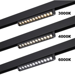359948 Черный трековый линейный светильник с перекл. цв. температуры 3000;4000;6000К 18Вт 1170Лм CRI90 Novotech VECTOR