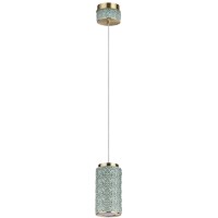 Odeon Light Exclusive LULU 5452/5L Декоративный светодиодный подвес-цилиндр с керамическим плафоном и основанием светлая бронза 5Вт 450Лм 3000K CRI80