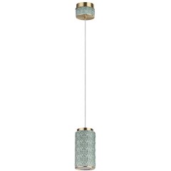 Odeon Light Exclusive LULU 5452/5L Декоративный светодиодный подвес-цилиндр с керамическим плафоном и основанием светлая бронза 5Вт 450Лм 3000K CRI80