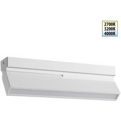 Novotech EOS 359769 Белый накладной поворотный светодиодный светильник книжка, шириной 20см, с матовым белым рассеивателем, CCT перекл. цветовой температуры на драйвере, LED 12Вт 653Лм CRI90 120° 2700;3200;4000К IP20 220В, коэф. пультсации < 1%